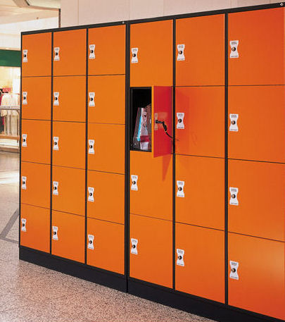 Armoire à casiers orange