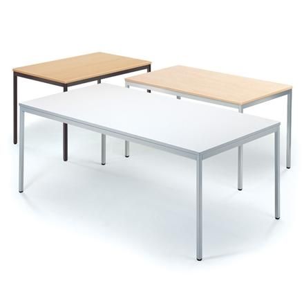 Table rectangulaire plateau bois piétement métal