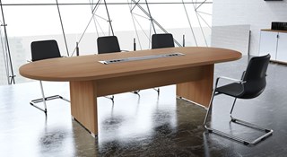 Table de réunion en bois avec électrification