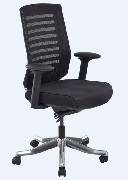 Siège dossier résille assise noire en tissu