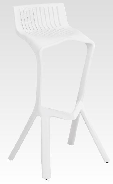 Tabouret haut en polypro blanc