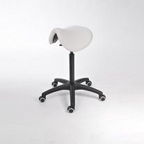 Tabouret blanc selle de cheval