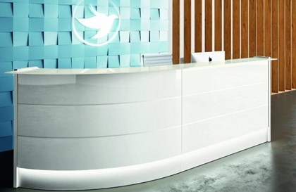 Comptoir en angle en blanc laqué