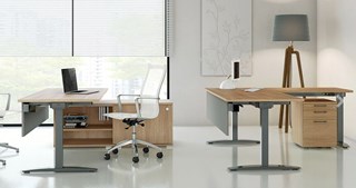 Bureau acacia foncé anthracite