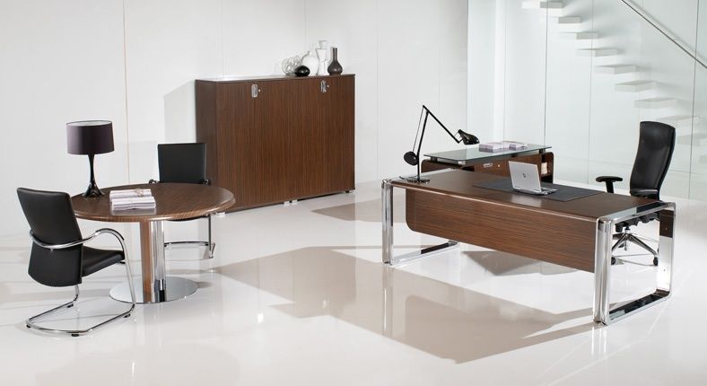 Bureau Direction en brun foncé zébrano