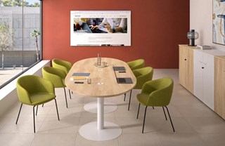 Table de réunion elliptique sur piétement tulipe