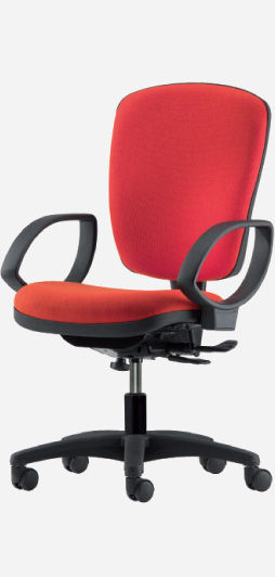 Chaise de bureau rouge avec accoudoirs