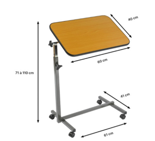 Table de lit inclinable et réglable