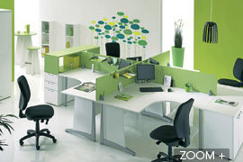 Ensemble bureaux compacts blancs