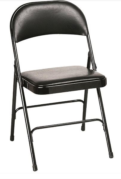 Chaise pliante en skaï noir