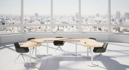 Table de réunion pied tulipe