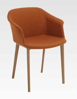 Chaise visiteurs SIZW coque polypro recouverte en tissu