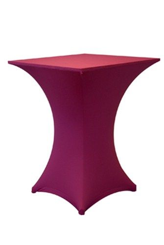 Table mange-debout avec nappe rouge