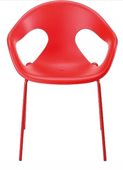Chaise coque polypro en rouge