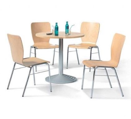 Ensemble table ronde chaises en bois